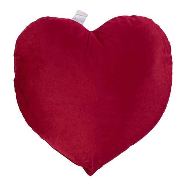 Linen & More Solid velvet wine red heart-cushion 45x45 cm