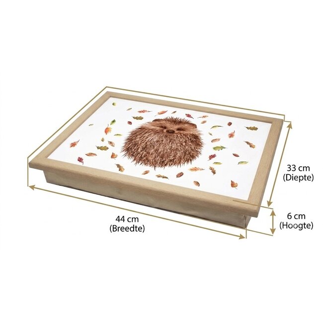 Lesser & Pavey Schootkussen – Laptray – Dienblad met kussen - Laptoptafel - Schoottafel - egel  44x33x6cm