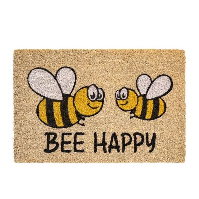 Dream-Living Kokosdeurmat Print Bee Happy 40x60