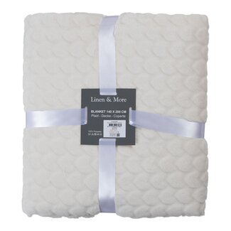 Linen & More Plaid Hartjes Off Wit 140x200cm Linen & More Plaid Hartjes Off Wit 140x200cm