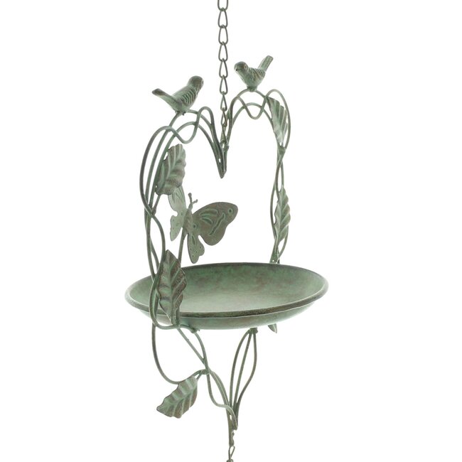 Dream-Garden Vogelbad - Voederbak Little Bell – Hangend Vogelbad of Voederschaal – Metaal – Groen – 26 x 83 cm