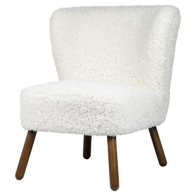 Mars & More stoel teddy krul wit 60x72x74cm