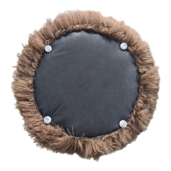 Mars & More poef tibetan lamb brown rond dia 40cm
