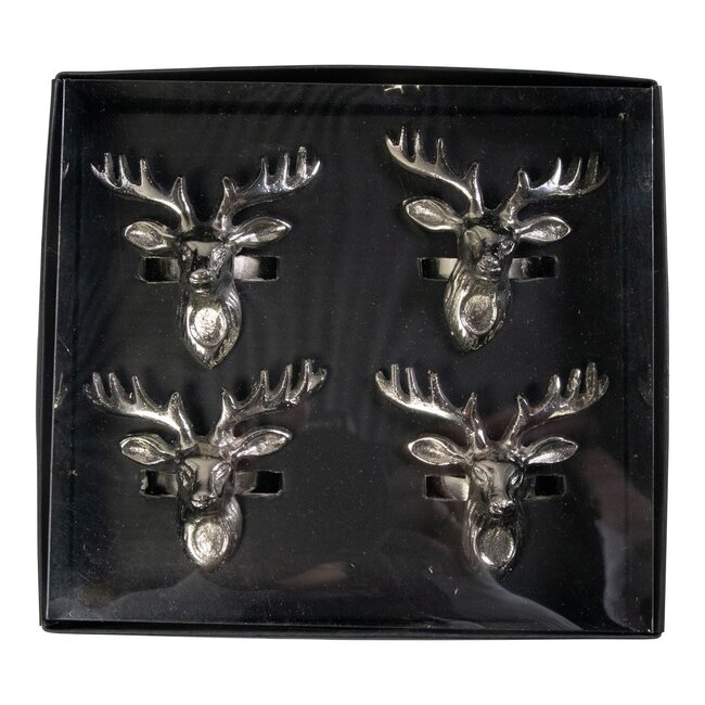 Mars & More Servet Ring hert zilver 6x7x6cm (set of 4)