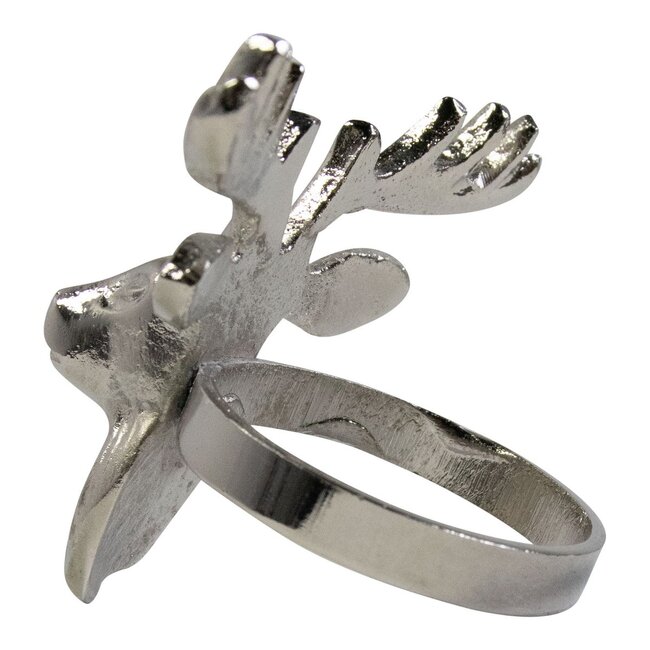 Mars & More Servet Ring hert zilver 6x7x6cm (set of 4)