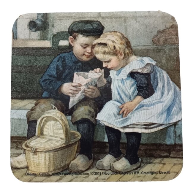 Dream-Living Onderzetters  Ot en Sien met houder 9.5x9.5 cm  6  stuks