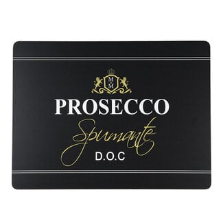 Mars & More Mars & More placemats wijn prosecco zwart 30x40cm  set van 4 stuks