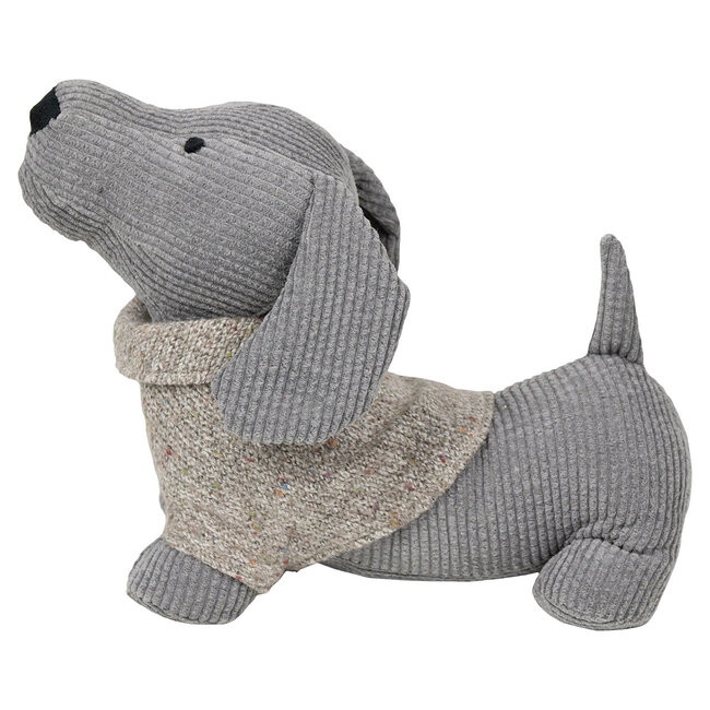 Mars en More Deurstopper Teckel trui taupe-grijs 30x16x23 cm