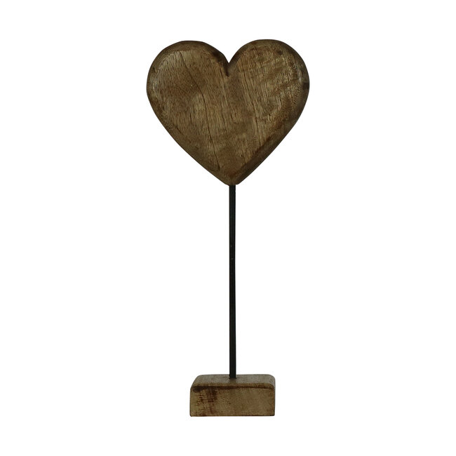 Mars & More staand hart mango hout h45 d23x10cm