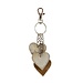 Mars & More sleutelhanger 3 hartjes bruin 12cm