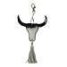 Mars & More sleutelhanger stier zwart 10cm