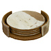 Mars & More onderzetter koehuid rond bruin/wit 10cm (set of 4)
