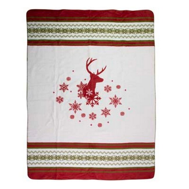 Mars & More Plaid hert rood groen xl 150x200cm