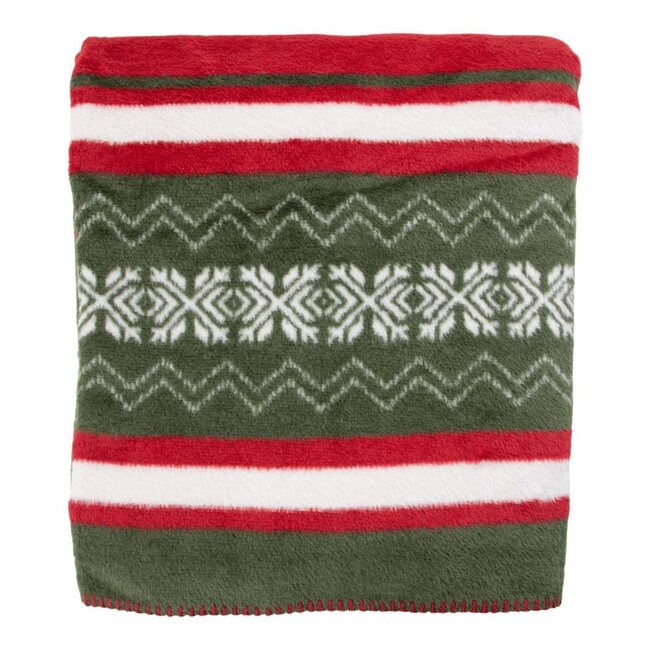 Mars & More Plaid hert rood groen xl 150x200cm