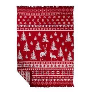 Mars & More plaid nordic hert rood xl 150x200cm Mars & More plaid nordic hert rood xl 150x200cm
