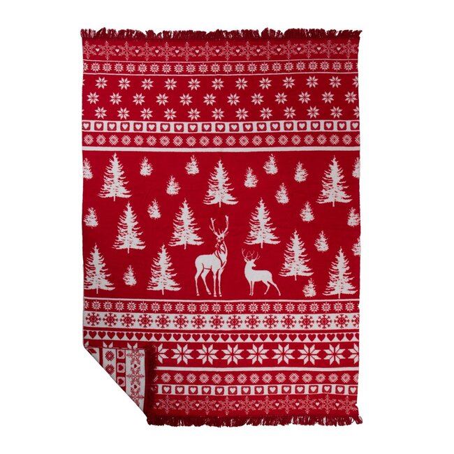 Mars & More plaid nordic hert rood xl 150x200cm