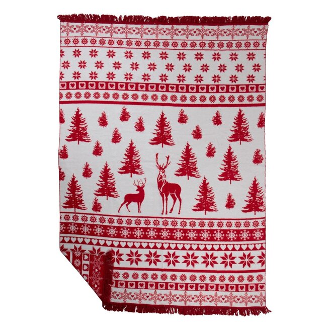 Mars & More plaid nordic hert rood xl 150x200cm