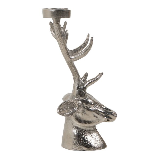 Mars & More Candle Holder deer head silver 37x24cm