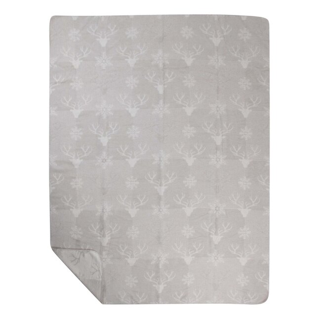 Mars & More Plaid Wafel hertenpatroon beige 150x200cm