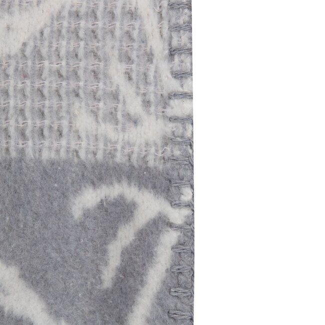 Mars & More Plaid Wafel hertenpatroon blauw grijs 150x200cm