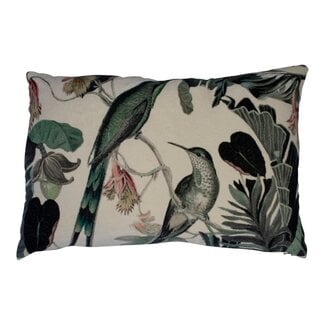 Mars & More sierkussen groot fluweel exotisch honing vogel 40x60cm