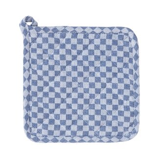 Linen & More Dutch Ruit Pannenlap Onderzetter blauw 20x20cm
