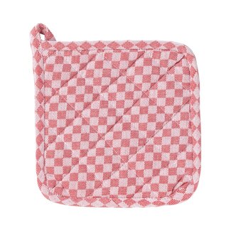 Linen & More Dutch Ruit Pannenlap Onderzetter rood 20x20cm
