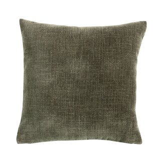 Linen & More Kussen Empress velvet slub groen 45x45cm