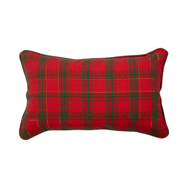 Linen & More Wonder Christmas Kussen goud groen rood 30x50cm