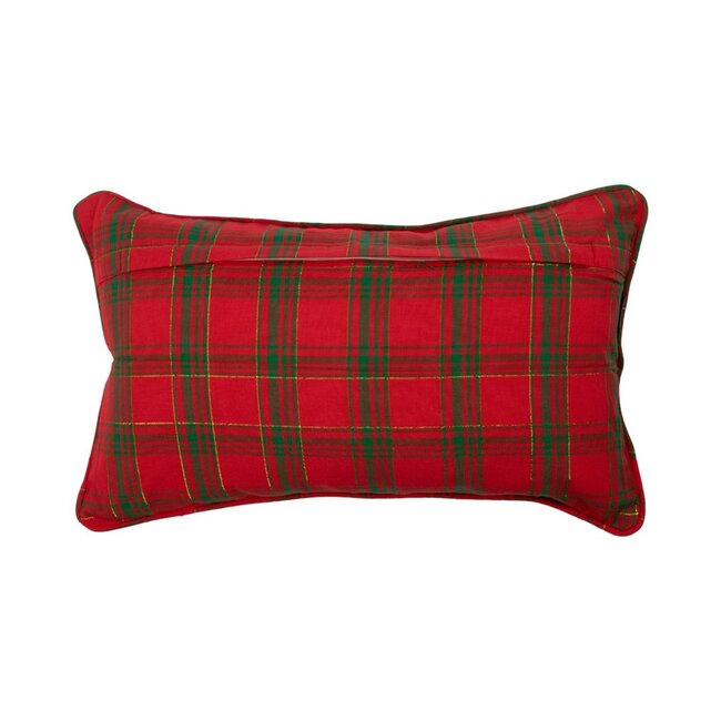 Linen & More Wonder Christmas Kussen goud groen rood 30x50cm
