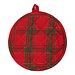 Linen & More Wonder Kerst Pannenlap Onderzetter rond goud groen rood 20cm
