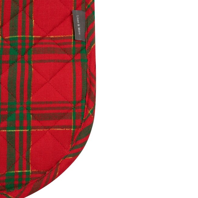 Linen & More Wonder Christmas dubbel Ovenwant goud groen rood 18x85cm