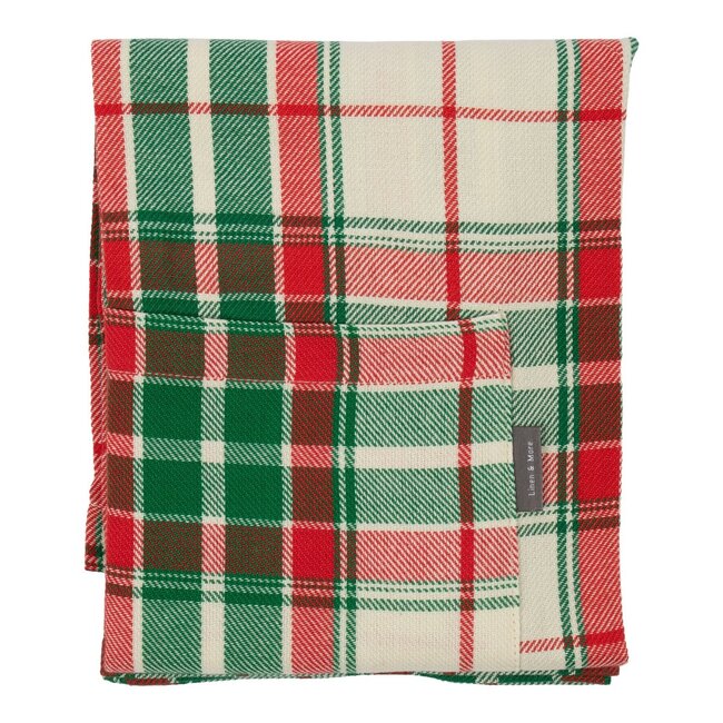 Linen & More Jingle Christmas Schort beige groen rood 75x90cm