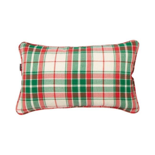 Linen & More Jingle Christmas Kussen beige groen rood 30x50cm