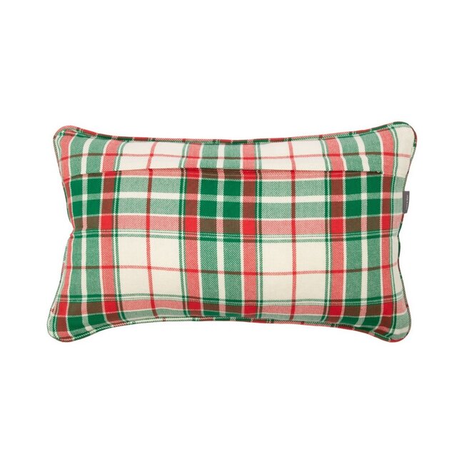 Linen & More Jingle Christmas Kussen beige groen rood 30x50cm