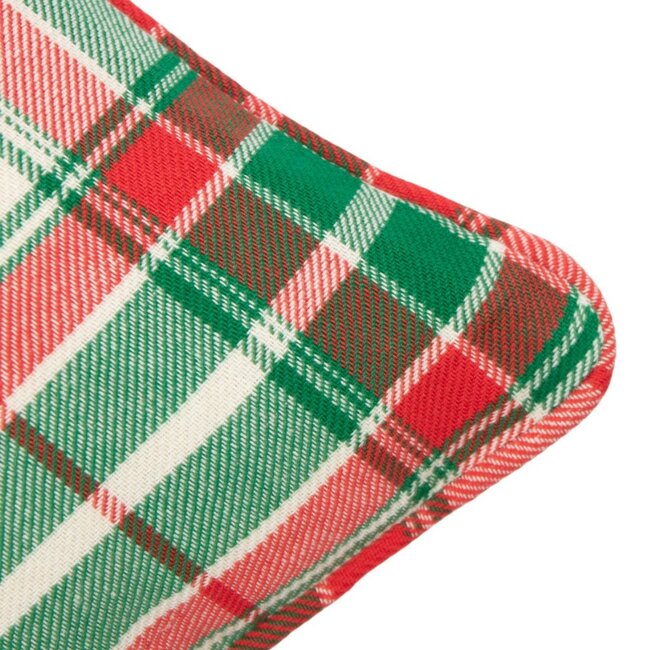 Linen & More Jingle Christmas Kussen beige groen rood 30x50cm
