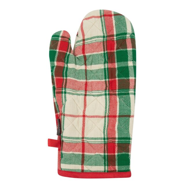 Linen & More Jingle Christmas Ovenwant beige groen rood 18x33cm