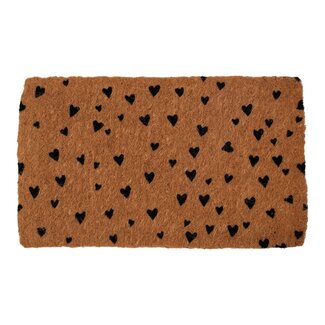 Mars & More Deurmat Kokos handgeweven all-over hartjesmotief 75cm