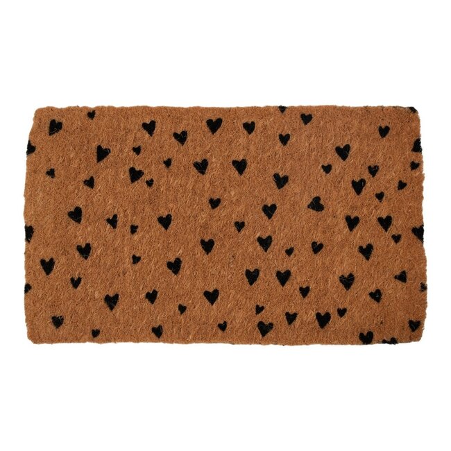 Mars & More Deurmat Kokos handgeweven all-over hartjesmotief 75cm