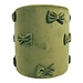 Mars & More Strik Poef fluweel appelgroen 35x35x40cm