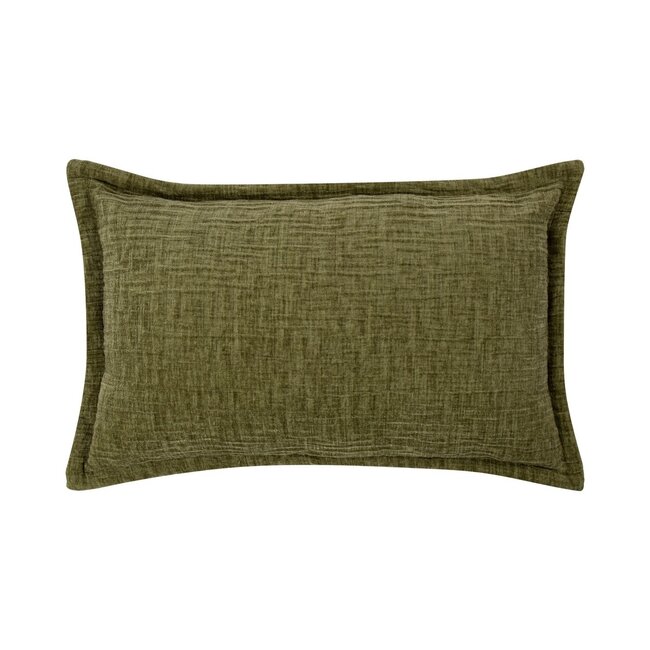 Mars & More Cushion Crinkled velvet green 30x50cm