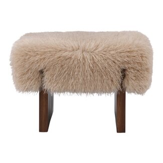 Mars & More Hocker Tibetan lamb beige 60,5x41x43,5cm