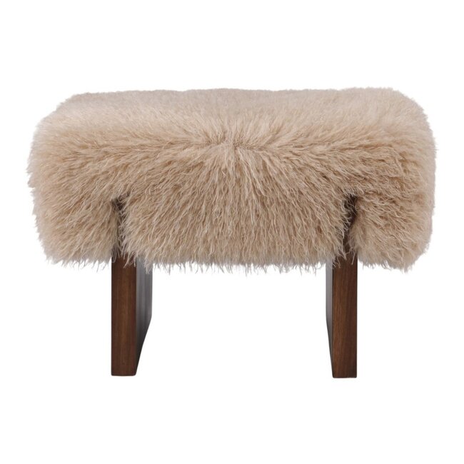 Mars & More Hocker Tibetan lamb beige 60,5x41x43,5cm