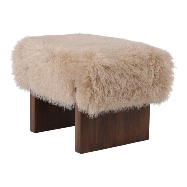 Mars & More Hocker Tibetan lamb beige 60,5x41x43,5cm