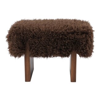 Mars & More Hocker Tibetan lamb bruin 60,5x41x43,5cm