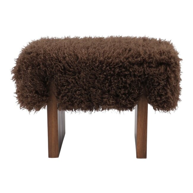 Mars & More Hocker Tibetan lamb bruin 60,5x41x43,5cm