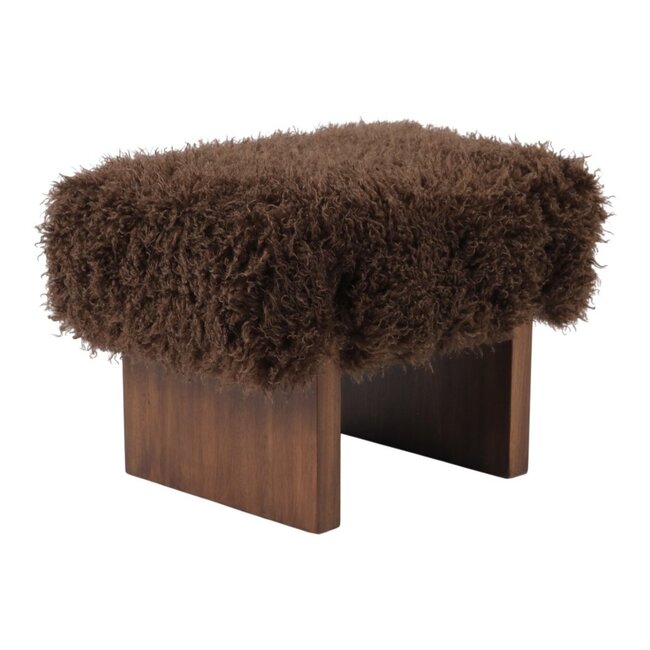 Mars & More Hocker Tibetan lamb bruin 60,5x41x43,5cm