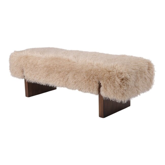 Mars & More Bank Tibetan lamb beige 138,5x40,5x44cm
