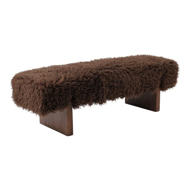 Mars & More Bank Tibetan lamb bruin 138,5x40,5x44cm