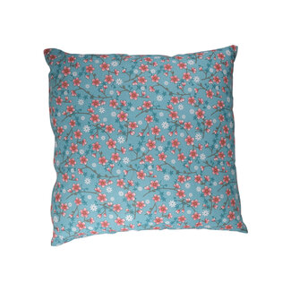 Linen & More Kussen Biba Bloem 45x4 5 aqua